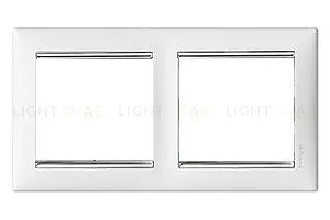 Рамка двойная Legrand Valena, белый глянец/серебро 770492 770492