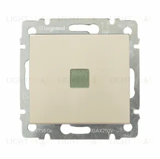 Выключатель одноклавишный с подсветкой Legrand Valena, 10А/250В, кремовый глянцевый 774310 774310
