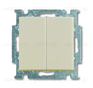 Выключатель двухклавишный ABB Basic 55, слоновая кость 2CKA001012A2148 2CKA001012A2148