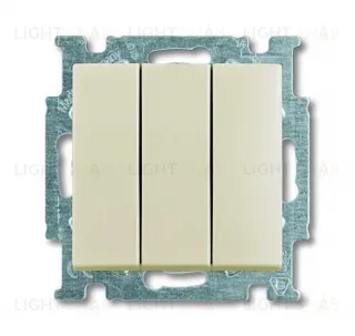 Выключатель трехклавишный ABB Basic 55, слоновая кость 2CKA001012A2158 2CKA001012A2158