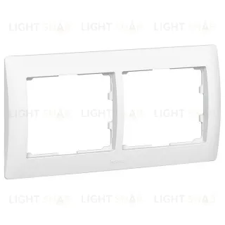 Рамка двойная для горизонтального монтажа Legrand Galea Life белый глянцевый 771002 771002