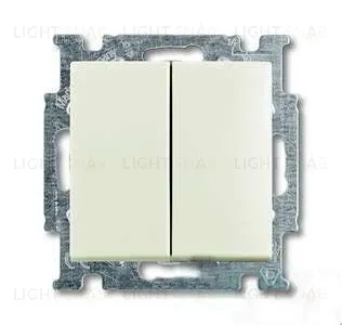 Переключатель двухклавишный ABB Basic 55, шале-белый 2CKA001012A2191 2CKA001012A2191