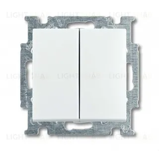 Переключатель двухклавишный ABB Basic 55, белый 2CKA001012A2144 2CKA001012A2144