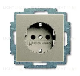 Розетка с заземлением с безвинтовыми зажимами ABB Basic 55, шампань 2CKA002011A6140 2CKA002011A6140