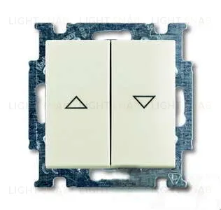 Выключатель жалюзи с фиксацией ABB Basic 55, шале-белый 2CKA001012A2186 2CKA001012A2186