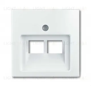 Розетка компьютерная Jung RJ-45 2 выхода кат.6 с лицевой панелью ABB Basic 55, белый UAE8-8UPOK6+2CKA001753A0095 UAE8-8UPOK6 + 2CKA001753A0095