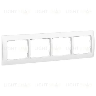 Рамка четверная для горизонтального монтажа Legrand Galea Life белый глянцевый 771004 771004