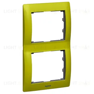 Рамка двойная для вертикального монтажа Legrand Galea Life зеленый металл 771926 771926