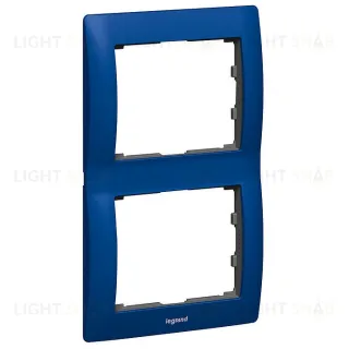 Рамка двойная для вертикального монтажа Legrand Galea Life синий металл 771916 771916
