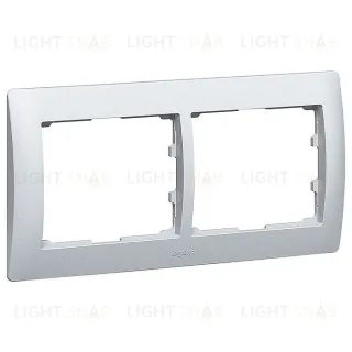 Рамка двойная для горизонтального монтажа Legrand Galea Life алюминий 771302 771302