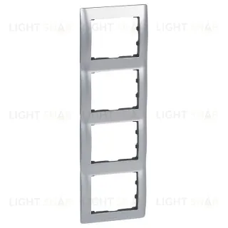 Рамка четверная для вертикального монтажа Legrand Galea Life шлифованный алюминий 771958 771958