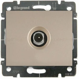 Розетка TV оконечная Legrand Galea Life (титан) 775966+771466 775966 + 771466