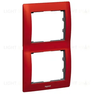 Рамка двойная для вертикального монтажа Legrand Galea Life красный металл 771906 771906