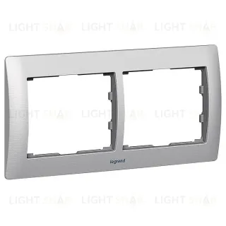 Рамка двойная для горизонтального монтажа Legrand Galea Life шлифованный алюминий 771952 771952