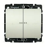 Выключатель двухклавишный с подсветкой Legrand Galea Life 10А/250В 775825+771579 775825 + 771579