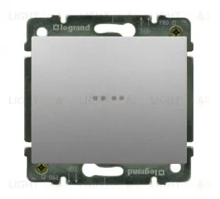 Выключатель одноклавишный перекрестный с подсветкой Legrand Galea Life (с 3-х мест) 10А/250В (алюминий) 771334+775827 771334 + 775827