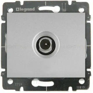 Розетка TV оконечная Legrand Galea Life (алюминий) 775966+771366 775966 + 771366