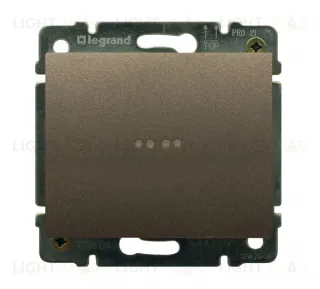 Выключатель одноклавишный с подсветкой Legrand Galea Life 10А/250В (темная бронза) 771234+775600 771234 + 775600