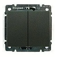 Выключатель двухклавишный Legrand Galea Life 10А/250В 775805+771212 775805 + 771212