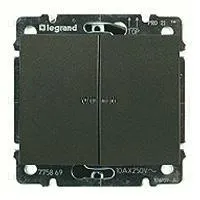 Выключатель двухклавишный с подсветкой Legrand Galea Life 10А/250В 775825+771279 775825 + 771279