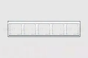 Рамка пятерная для горизонтального монтажа Jung SL 500, белое стекло sl5850ww sl5850ww