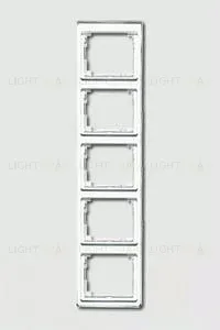 Рамка пятерная для вертикального монтажа Jung SL 500, белое стекло sl585ww sl585ww