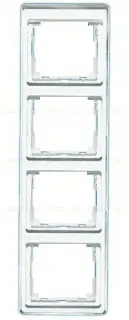 Рамка четверная для вертикального монтажа Jung SL 500, стекло серебро sl584si sl584si