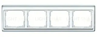 Рамка четверная для горизонтального монтажа Jung SL 500, стекло серебро sl5840si sl5840si