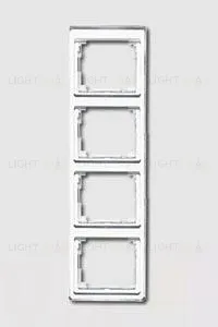 Рамка четверная для вертикального монтажа Jung SL 500, белое стекло sl584ww sl584ww