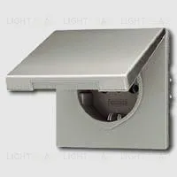 Розетка с заземлением с откидной крышкой и уплотнительной мембраной IP44 Jung 16А/250В 551WU+ES1520KL 551WU + ES1520KL