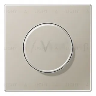 Светорегулятор JUNG универсальный поворотно-нажимной LED 3-100Вт., 20-420Вт ламп накал. и галог., нержавеющая сталь 1731DD+ES1740 1731DD + ES1740