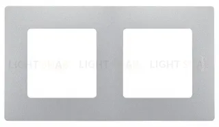 Двухместная рамка Legrand Etika алюминий 672552 672552