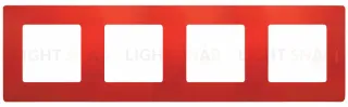 Четырехместная рамка Legrand Etika красная 672534 672534
