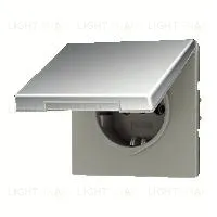 Розетка с заземлением с откидной крышкой и уплотнительной мембраной IP44 Jung 16А/250В 551WU+GCR1520KL 551WU + GCR1520KL