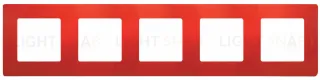 Пятиместная рамка Legrand Etika красная 672535 672535