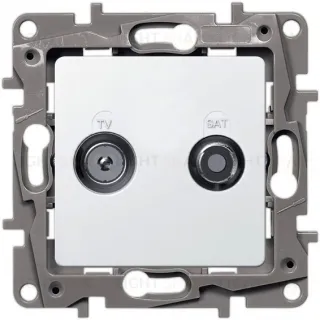 Розетка TV/SAT 2-х кабельная Legrand Etika (белая) 672257 672257