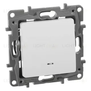 Выключатель-переключатель с подсветкой Legran Etika 10A (белый) 672215 672215