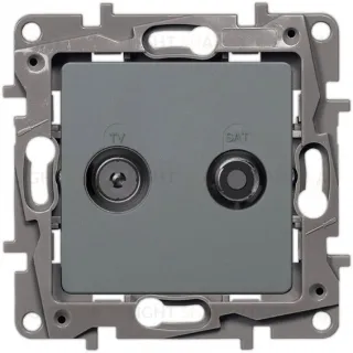 Розетка TV/SAT 2-х кабельная Legrand Etika (алюминий) 672457 672457