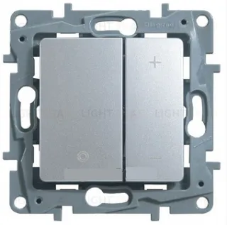 Светорегулятор нажимной 400Вт Legrand Etika (алюминий) 672418 672418
