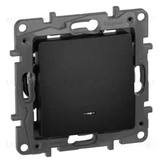 Выключатель-переключатель с подсветкой Legran Etika 10A (антрацит) 672615 672615