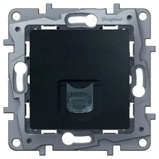 Розетка компьютерная одинарная Legrand Etika RJ45 Кат.5 UTP (антрацит) 672641 672641