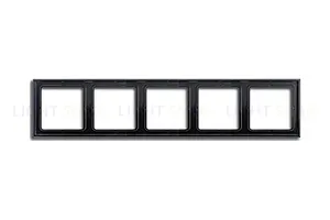 Рамка пятерная Jung LS 990 черный глянцевый LS985SW LS985SW