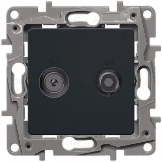 Розетка TV/SAT 2-х кабельная Legrand Etika (антрацит) 672657 672657