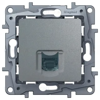 Розетка компьютерная одинарная Legrand Etika RJ45 Кат.5 UTP (алюминий) 672441 672441