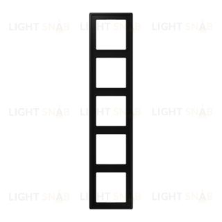 Рамка пятерная для горизон./вертик. монтажа Jung LS 990, черный матовый LS985SWM LS985SWM