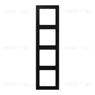Рамка четверная для горизон./вертик. монтажа Jung LS 990, черный матовый LS984SWM LS984SWM