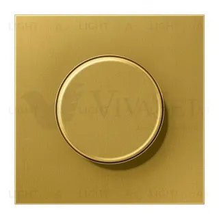 Светорегулятор JUNG универсальный поворотно-нажимной LED 3-100Вт., 20-420Вт ламп накал. и галог., латунь классик 1731DD+ME1740C 1731DD + ME1740C