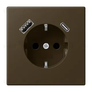 Розетка с заземлением + USB тип A+C, Jung 16А/250В античная латунь ME1520-15CAAT ME1520-15CAAT