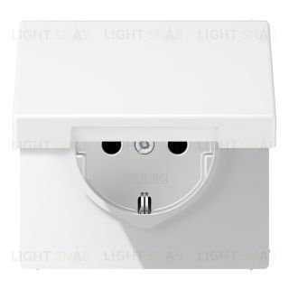 Розетка с заземлением Jung16А/250В, с откидной крышкой белый матовый LS1520BFKLWWM LS1520BFKLWWM