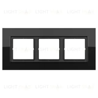 Рамка тройная Jung LS Plus черное стекло LSP983GLSW LSP983GLSW